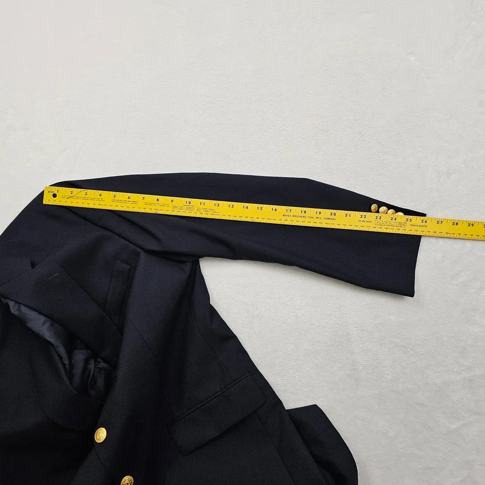 Chaps Ralph‎ Lauren Blazer Mens 42L Navy Blue Wool Gold Crest Buttons Preppy Ivy